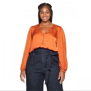 Rust Ava & Viv Button Down Blouse